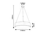 Pendul Renata, metal alb mat, abajur alb, E27 x3 MAX 10W, Ø450MM, L450MM, H100MM - imagine 5