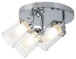 Corp de iluminat pentru baie Aviva, metal crom, abajur sticlă opal, G9 x3 MAX 28W, L355MM - imagine 3