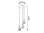 Pendul Alberta, metal auriu, abajur alb, negru, auriu, E27 x3 MAX 9W - imagine 4
