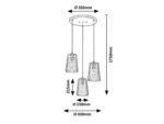 Pendul Azurine, metal auriu, abajur albastru, E27 x3 MAX 40W, Ø153MM, L420MM, H1750MM - imagine 5