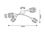 Spot Indiana, metal negru, E14 x4 MAX 25W, Ø95MM, L630MM - imagine 5