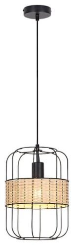 Pendul Indiana, metal negru, E27 x1 MAX 40W, Ø220MM, H300MM - imagine 3