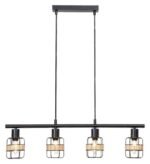 Pendul Indiana, metal negru, E14 x4 MAX 25W, Ø95MM, L700MM - imagine 4