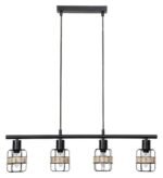 Pendul Indiana, metal negru, E14 x4 MAX 25W, Ø95MM, L700MM - imagine 3