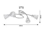 Plafonieră Hestia, metal crom, abajur transparent, E14 x4 MAX 40W, L640MM, H240MM - imagine 5