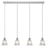 Pendul Hestia, metal crom, abajur transparent, E14 x4 MAX 40W, Ø120MM, L770MM - imagine 3