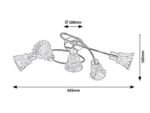 Plafonieră Hestia, metal crom, abajur transparent, E14 x5 MAX 40W, L635MM, H240MM - imagine 5
