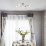 Plafonieră Hestia, metal crom, abajur transparent, E14 x5 MAX 40W, L635MM, H240MM