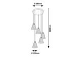 Pendul Hestia, metal crom, abajur transparent, E14 x5 MAX 40W, Ø280MM - imagine 5
