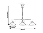 Pendul Dragan, metal negru mat, E27 x3 MAX 60W, Ø250MM, L1000MM - imagine 4