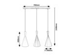 Pendul Trincola, metal negru, abajur alb, argintiu, negru, E27 x3 MAX 40W, Ø190MM, L700MM, H400MM - imagine 2
