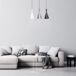 Pendul Trincola, metal negru, abajur alb, argintiu, negru, E27 x3 MAX 40W, Ø190MM, L700MM, H400MM - imagine 3