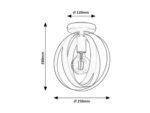Plafonieră Cortado, metal negru, E27 x1 MAX 40W, Ø250MM - imagine 5