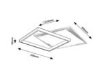Plafonieră Malcolm, metal negru, abajur alb, LED 35W, L520MM, H400MM - imagine 9