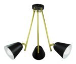 Pendul Alder, metal negru, E14 x3 MAX 40W, L493MM - imagine 3