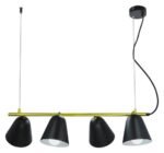 Pendul Alder, metal negru, E14 x4 MAX 40W, L630MM - imagine 3