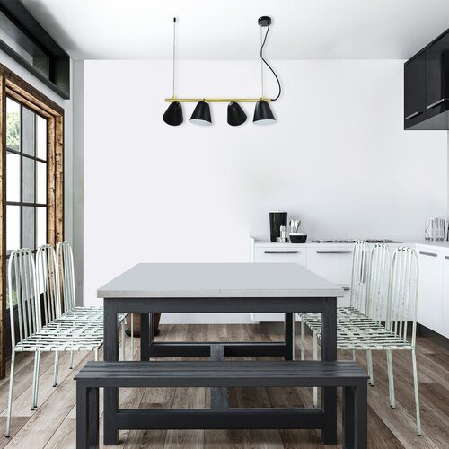 5377-e.jpg Pendul Alder, metal negru, E14 x4 MAX 40W, L630MM - imagine 1