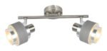 Spot Basil, metal crom satin, abajur stejar învechit, E14 x2 MAX 10W, Ø85MM, L360MM - imagine 3