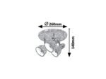 Spot Thelma, metal argintiu antic, E14 x3 MAX 40W, Ø260MM - imagine 6