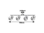 Spot Salazar, metal stejar, abajur fumuriu, E14 x4 MAX 40W, Ø80MM, L700MM - imagine 5