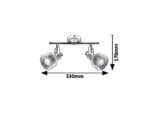 Spot Francis, metal crom satin, abajur transparent, E14 x2 MAX 28W, L330MM - imagine 4