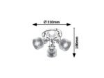 Spot Francis, metal crom satin, abajur transparent, E14 x3 MAX 28W, Ø310MM - imagine 4