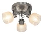 Spot Francis, metal crom satin, abajur transparent, E14 x3 MAX 28W, Ø310MM - imagine 3