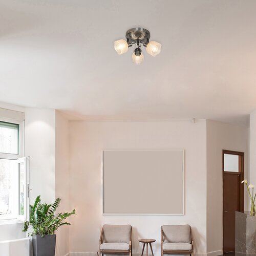 5439-e.jpg Spot Francis, metal crom satin, abajur transparent, E14 x3 MAX 28W, Ø310MM - imagine 1