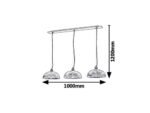 Pendul Petrina, metal crom satin, abajur transparent, E27 x3 MAX 40W, L1000MM - imagine 4