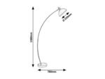 Lampadar Otto, metal crom satin, abajur alb, E27 x1 MAX 60W, Ø250MM, L780MM, H1580MM - imagine 5
