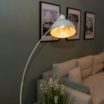 Lampadar Otto, metal alb mat, abajur folie argint, E27 x1 MAX 60W, Ø250MM, L780MM, H1580MM - imagine 5