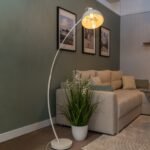 Lampadar Otto, metal alb mat, abajur folie argint, E27 x1 MAX 60W, Ø250MM, L780MM, H1580MM - imagine 6