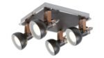 Spot Balzac, metal negru mat, GU10 x4 MAX 35W, L250MM, H250MM - imagine 3