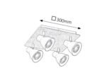 Spot Mac, metal fag, abajur negru, GU10 x4 MAX 35W, L300MM, H300MM - imagine 5