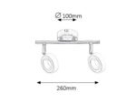 Spot Zora, metal crom, abajur crom satin, LED x2 4,5, Ø100MM, L260MM - imagine 5