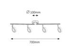 Spot Zora, metal crom, abajur crom satin, LED x4 4,5, Ø100MM, L700MM - imagine 5