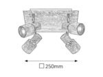 Spot Merkur, metal wenge, GU10 x4 MAX 50W, L250MM, H250MM - imagine 5