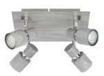 Spot Merkur, metal stejar învechit, abajur crom, GU10 x4 MAX 50W, L250MM, H250MM - imagine 3