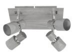 Spot Merkur, metal stejar învechit, abajur crom, GU10 x4 MAX 50W, L250MM, H250MM - imagine 4