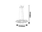 Pendul Felicity, metal alb, abajur transparent, LED 30W, Ø450MM, H520MM - imagine 5