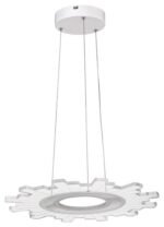 Pendul Felicity, metal alb, abajur transparent, LED 30W, Ø450MM, H520MM - imagine 4