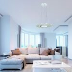 Pendul Felicity, metal alb, abajur transparent, LED 30W, Ø450MM, H520MM
