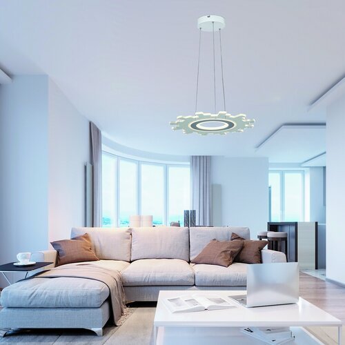 6210-e.jpg Pendul Felicity, metal alb, abajur transparent, LED 30W, Ø450MM, H520MM - imagine 1