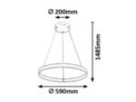 Pendul Othello, metal gri, abajur alb, LED 36W, Ø590MM - imagine 5