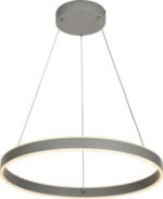 Pendul Othello, metal gri, abajur alb, LED 36W, Ø590MM - imagine 3