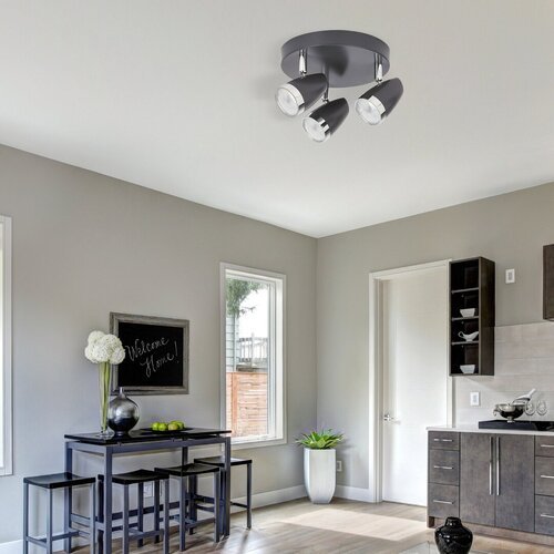 6514-e.jpg Spot Karen, metal/ plastic antracit, LED x3 4, Ø190MM - imagine 1