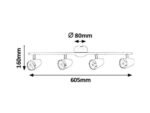 Spot Karen, metal/ plastic antracit, LED x4 4, L605MM, H80MM - imagine 5