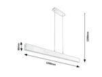 Pendul Tithania, aluminiu aluminiu șlefuit, abajur alb, LED 24W, L1200MM, H80MM - imagine 10