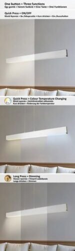 Pendul Tithania, aluminiu aluminiu șlefuit, abajur alb, LED 24W, L1200MM, H80MM - imagine 9