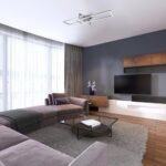 Plafonieră Thabita, metal crom satin, abajur alb, LED 35W, L1000MM, H400MM